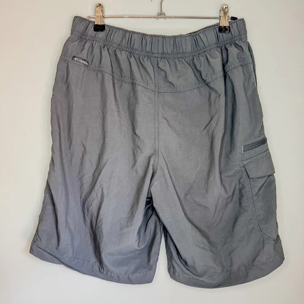 Columbia PFG Grey Belted Nylon Hiking Water Shorts Mesh Brief Size S